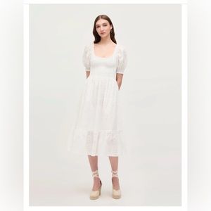 The Eyelet Louisa Nap Dress White Size Large, Excellent Used Condition